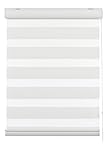 deko-raumshop Doppelrollo Duo Rollo mit Aluminium Blende Tür Fenster Kettenzugrollo Seitenzugrollo Streifenrollo Vorhang Weiß viele Größen lichtfilternd Wandmontage Deckenmontage (200 x 175 cm)