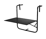 Spetebo Metall Balkon Hängetisch schwarz - 60x43 cm - Klapptisch Tisch höhenverstellbar
