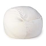 DTLEO Bean Bag Chair Cover Sofa Lazy Sack Cover Faux Rabbit fur (No Filler) Bean Bag for Children, Teenagers and Adults, Bean Bag Cover,Weiß