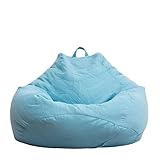 Sitzsack für Erwachsene, Kinder, Drinnen und Draußen, Sitzkissen, Waschbar, Weich, Sofa-Bettbezug, Ohne Füllung, Gartenkissen (Füllung Nicht Im Lieferumfang Enthalten),blue-70X80CM