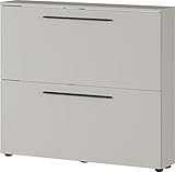 Germania Schuhschrank GW-Utah, mit Platz für 8 Paar Schuhe, geringe Tiefe, ideal für schmale Flure, Kaschmir, 100 x 85 x 19 cm