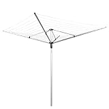 BluMill Wäschespinne, Zusammenklappbar, Wäscheschirm Für 4 Ladungen saubere Wäsche, Höhenverstellbar mit Leinenzug