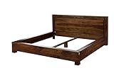 MASSIVMOEBEL24.DE | Metro Life - massives Bett | Life Honey - lackiert | Sheesham-Holz | mit Beinen | 140x200x90 | Massivholzbett Doppelbett Bettgestell