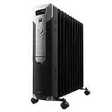 Cecotec Öl- Radiator ReadyWarm 11000 Space Black. 2500 W, 11 Modulen, 3 Leistungsstufen, Kabelaufbewahrung, einfacher Steuerung, Griff, Rädern und doppeltem Sicherheitssystem, 25m2