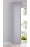 Gardinenbox Flächenvorhang Schiebegardine Cationic Blickdicht Leinen Optik Natura seidenmatt, HxB 245x60 cm, Grau Landhaus Stil, 204411