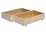 silenta Rollkästen zu Hochbett Kronach 2 Stück - 49 x 90 x 16,5 cm, für zusätzlichen Stauraum unter dem Bett