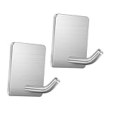 Alipis 2 Stück Edelstahl-Haken Jacken- Und Kleiderbügelständer Wandaufhänger Robuste Wandhalterung Handtuchhalter Selbstklebende Haken Robuste Dekorative Wandhaken