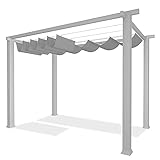 XJJUN Ausziehbare Sonnensegel, Wetterbeständige, Gewellte Struktur, Atmungsaktive Sonnensegel, Für Gartenpergola (Color : Gray, Size : 0.5x2m)