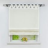 Joyswahl Raffrollo Halbtransparentes Unifarbiges Bändchenrollo »Mila« Schals mit Schlaufen Fenster Vorhänge BxH 100x140cm Beige 1er Pack