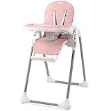 Sweety Fox Ultrakompakter Hochstuhl Baby - Klappbarer und verstellbarer Kinderhochstuhl - Kinderstuhl mit abnehmbares Tablett und Klipp-Teller - Mitwachsender Baby Hochstuhl mit Liegefunktion (Rosa)