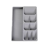 Welhan IT9R Grey cutlery and spoon organizer, Acrylic