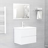 INLIFE Badmöbel-Set Hochglanz-Weiß Holzwerkstoff,Weiß,29.81KG,3071681