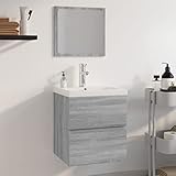 INLIFE Badmöbel-Set Grau Sonoma Holzwerkstoff,Grau,22.7KG,3152865