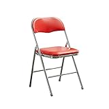 Troupmiye Klappstühle Kunstleder Padded mit Metallrahmen, Klapp for Bürostuhl, Computer-Schreibtisch-Stühle, Arbeitszimmer, Campingstühle (Color : B)