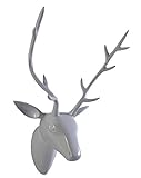 artra design GmbH Deko Geweih Hirschkopf 'weiß' (Größe: L) - Wandfigur, Wanddeko, Hirschgeweih, Hirschkopf, Geweih und Skulptur Hirsch Weihnachten