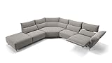 sofanella - Wohnlandschaft CUNEO Stoffsofa Sofagarnitur Couch - Hellgrau