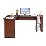 Schreibtisch, Computertisch L-förmiges Holz Pc. Schreibtisch mit zweischichtigen Bücherregalen rechtwinklig Schreibtisch-Workstation-Ecke Pc. Schreibtisch mit bücherlosen Home Büromöbeln Arbeitszimmer
