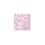 Coterie Cocktail-Servietten aus Papier, mit Blumenmuster, Rosa, 25 Stück, schöne rosa und weiße Toile-Papierservietten für Braut- und Babyparty, Teeparty, 12.7 cm, ausgefallene Papierservietten
