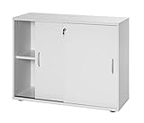 H-Möbel Schiebetürenschrank in Grau (100x39,5x76cm); Aktenschrank; perfekt für das Büro; abschliessbar; 2OH