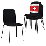 Albatros Stapelstuhl ENNA 4er Set, Schwarz- stapelbarer Konferenzstuhl - Besucherstuhl, Bequeme Stühle für Wartezimmer