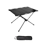 Amagogo Klappbarer Campingtisch, Strandtisch mit Aufbewahrungstasche, Möbel, ultraleichter Schreibtisch, Faltbarer Outdoor-Tisch für Grill, Terrasse, Reisen, Schwarz