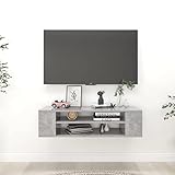 CIADAZ TV-Hängeschrank, Tv Board, Tv Lowboard, Tv Tisch, Fernsehschrank, Fernsehtisch, Kommode, Sideboard Wohnzimmer, Tv Sideboard, Betongrau 100x30x26,5 cm Holzwerkstoff