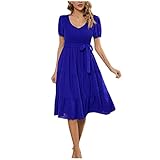 20Er Jahre Kleider Damen, Musselin Damen Faschings Kostüm Frauen Brautkleid Damen Hochzeitskleid Standesamt Strand Brautmode Chiffon Trägerlose Brautkleider Schlicht Wadenlange Kleider(Blau-3,M)