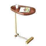 Eiförmiger Beistelltisch, C-Beistelltisch zum Unterschieben, Wohnzimmer-Ecktisch/kleiner Couchtisch/Nachttisch aus Eisen, schlanker Beistelltisch mit 18' süßem Look für Schlafzimmer, einfache Montage