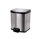 Mülleimer Pedaltyp Edelstahl Wohnzimmer Küche Badezimmer Hotel Silent Storage Bucket (9L)