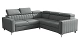 Mirjan24 Ecksofa Kiarge 2R2, symmetrisches Ecksofa, Eckcouch mit Einstellbare Kopfstützen für Wohnzimmer, Polsterecke, Sofa/Couch, Wohnlandschaft für Wohnzimmer (Velutto 18)