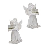 DOITOOL 2 Stück Engel-Kerzenständer Heimdekoration -Ornamente Hochzeit Tischdekoration Cherub-Statue Hoher Kerzenhalter Mittelstück Kerzenhalter Retro-Kerzenständer-Dekor