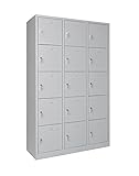 furni24 Schließfachschrank Schließfach Wertfachschrank Personalschrank Wertfach Spind 190 cm x 120 cm x 45 cm grau RAL 7035 **fertig montiert** Verschiedene Ausführungen