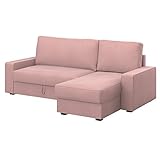 Soferia Kompatible Ersatzbezug fur VILASUND Bettsofa mit Récamiere, Stoff Majestic Velvet Blush Pink, Rosa