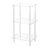 Aquiver Hoher Beistelltisch aus Acryl – 3 Etagen Beistelltisch für kleine Räume – Hoher Nachttisch, transparenter Nachttisch für Wohnzimmer, Schlafzimmer – 39,9 cm L x 30 cm B x 78,2 cm H