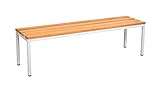 furni24 Sitzbank für Umkleideräume BxHxT: 100x42x40 cm, Umkleidesitzbank, Umkleidebank, Garderobenbank, Sportbank, Bank mit Echtholz für Fitnessstudio