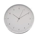 LUUK LIFESTYLE Große Wanduhr mit Quarzwerk, sorgfältige Verarbeitung, Innendekoration skandinavisches Design, leises Uhrwerk ohne Ticken, für Wohnzimmer, Küche, Büro, Flur, Farbe Silber Matt