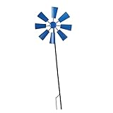 Colcolo Windfänger Outdoor Metall Garten Windmühle Dekor Skulpturen für Hof Garten Rasen, Blau