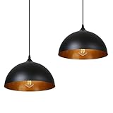 Tomshine Pendelleuchte, 2x Retro Hängelleuchte Hängelampe aus Metall, Industrielle Vintage LED Pendellampe, Ø 30cm, weiß (schwarz)