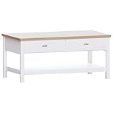 Amazon-Marke - Movian Couchtisch mit 4 Schubladen, 110 x 59 x 50 cm, Weiß