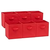 Amazon Basics Foldable Storage Cubes, 6 Stück, Rot, 10.5'x10.5'x11'