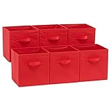 Amazon Basics Foldable Storage Cubes, 6 Stück, Rot, 10.5'x10.5'x11'