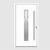 Haustür Welthaus WH75 RC2 Premiumtür Aluminium mit Kunststoff LA211 Tür 1000x2100mm DIN Rechts Farbe aussen weiß Innen weiß außengriff BGR1400 innendrucker M45 Zylinder 5 Schlüßel