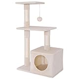 lionto Kratzbaum Kletterbaum Katzenkratzbaum Katzenbaum Höhe 85 cm, beige