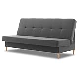 Klappcouch Artem 193x93 mit schlaffunktion - Klassisch Design - Holzfüße - Auswahl an Farben (Hugo 10)