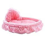 Haustierbett Hundebett Haustierbett, Weiches Haustierbett Für Hunde Und Katzen, Haustier, Katze, Welpe, Prinzessin, Spitzenrand, Herz, Elegantes, Schönes Bett, Warmes Bett, Haustierhausbett Katzenhaus