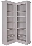 Casa Padrino Landhausstil Eckbücherschrank Grau 108 x 108 x H. 210 cm - Landhausstil Eckschrank