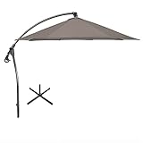 Terrassenschirm, Sonnenschirm, Outdoor-Markt, Tischschirme, 8 stabile quadratische Rippen, für Garten, Rasen, Hinterhof, Pool, Grau