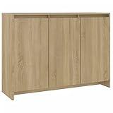 vidaXL Sideboard mit 3 Türen Kommode Anrichte Schrank Beistellschrank Mehrzweckschrank Standschrank Wohnzimmer Sonoma-Eiche 102x33x75cm Holzwerkstoff