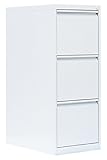 Lüllmann Büro Hängeregistratur Schrank weiß komplett montiert Hängeregisterschrank 101x40x62cm (HxBxT) für DIN A4 Hängemappenmit 3 Schübe 560317