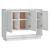 Wakects Sideboard-Schrank, 3 Türen, große Kapazität, stabile Konstruktion, Hochglanz-Weiß, Sideboard-Buffet für den täglichen Gebrauch für den Heimgebrauch